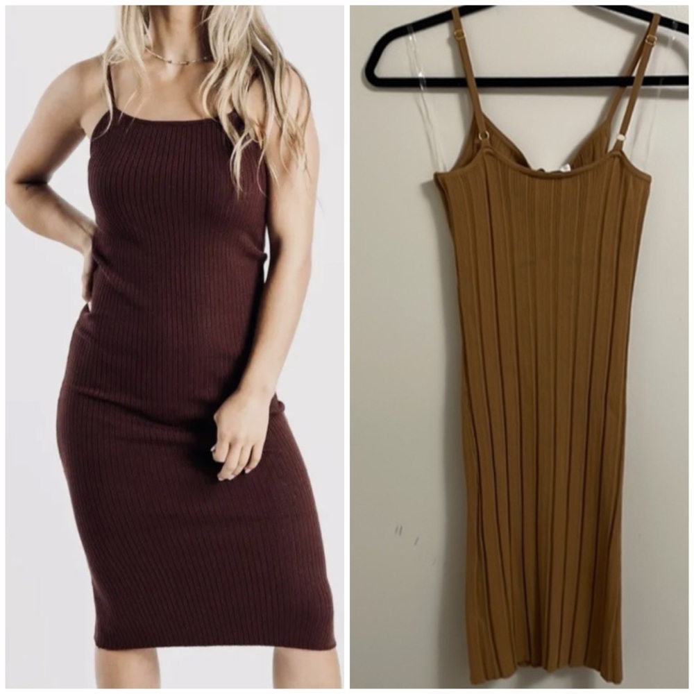 NWT House of Harlow 1960 Ribbed Midi Bodycon Tank tube Dress Size Small